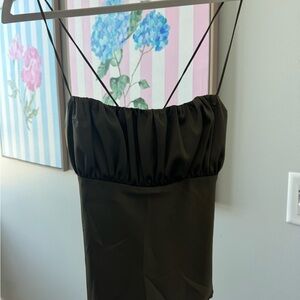 Beginning Boutique Olive Green Spaghetti Strap Top